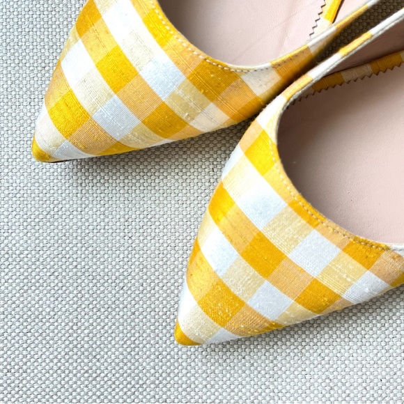 J. Crew sling back flats in yellow and ivory silk Gingham (size 9 1/2) - Picture 11 of 11